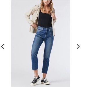 Mavi Voila Highrise Organic Cotton Blend Straight Leg Slim Cut Medium Wash Jean